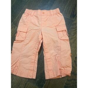 Baby Gap Infant Girl Size 12-18 Mos Melon Orange Convertible Cargo Pants Shorts